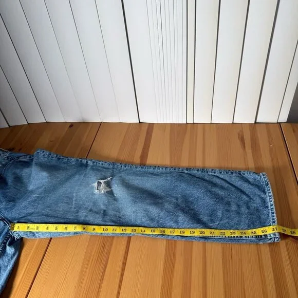 Adriano Goldschmied Knoxx High Rise Baggy Boyfriend Distressed 100% Cotton 28R - Picture 11 of 13